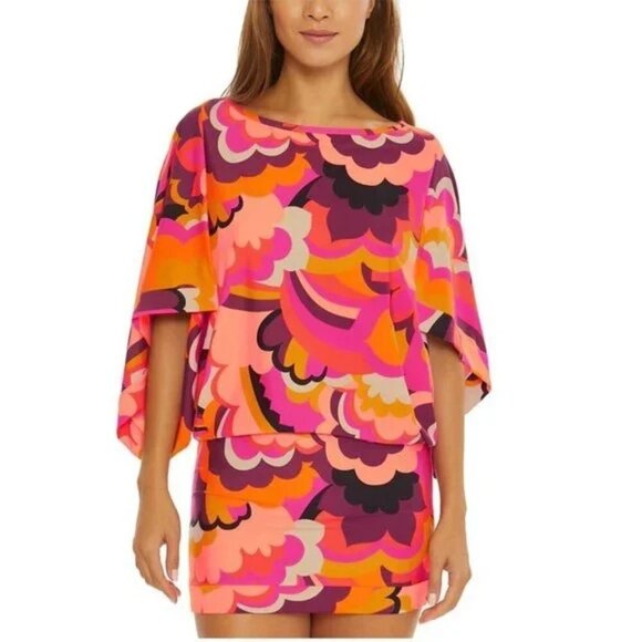 Trina Turk Women's Fan Faire Tunic Dress Cover-Up Pajamas - Size Medium - NWT - Picture 5 of 6